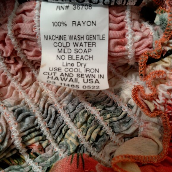 Puanani Hawaiian Dress XS Pink Tropical Aloha Beach Sleeveless Smocked Island - Picture 5 of 15